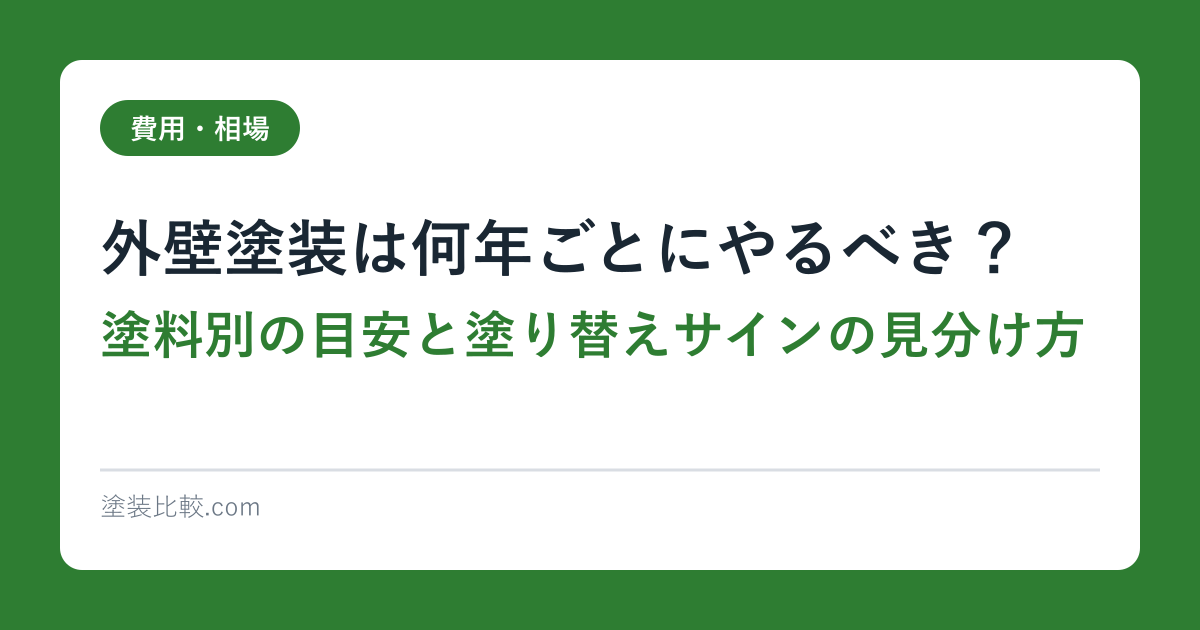 外壁塗装は何年ごとにやるべき？｜塗料別の目安と塗り替えサインの見分け方