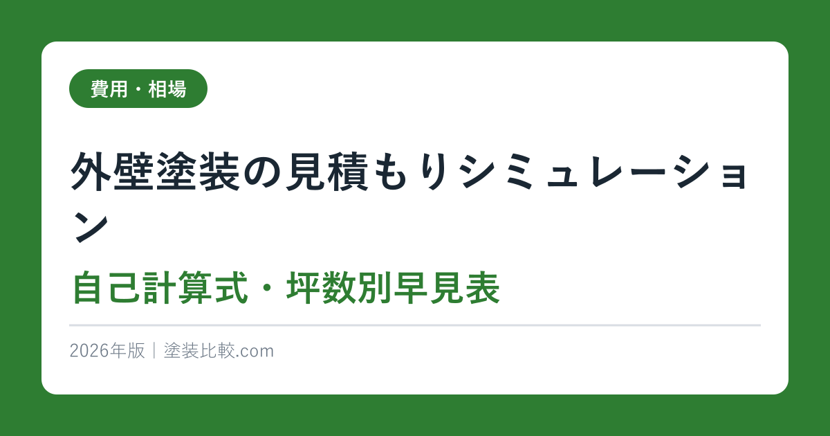 外壁塗装の見積もりシミュレーション【自己計算式・坪数別早見表】2026年版